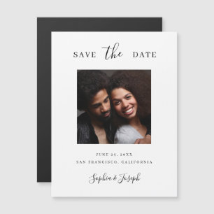 Elegant Photo   Black and White Save the Date Magnetic Invitation
