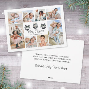 Elegant Photo Black White Christmas Holiday Card