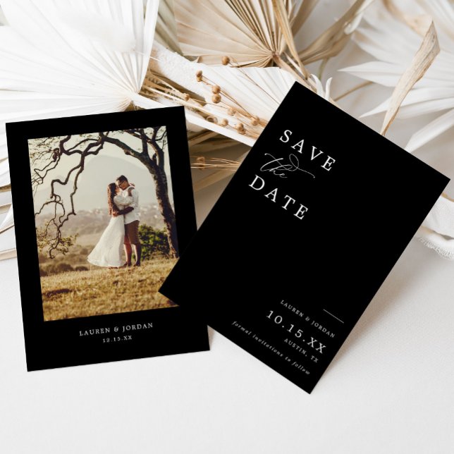 Elegant Photo Black & White Wedding Save The Date (Creator Uploaded)