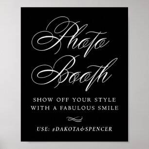 Elegant Photo Booth Smile White Calligraphy   Chic Poster