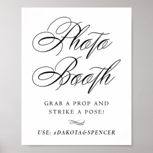 Elegant Photo Booth Strike a Pose   Black Script Poster