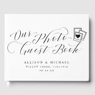 Elegant Photo Calligraphy Script Wedding Pictures Guest Book