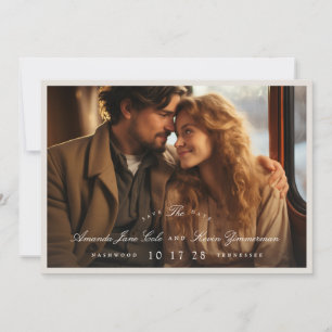 Elegant Photo Calligraphy Wedding Save The Date