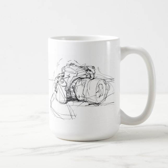 Elegant Photo Camera Sketch Coffee Mug (Right)