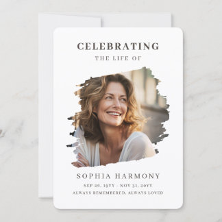 Elegant Photo Celebration of Life Funeral Invitation
