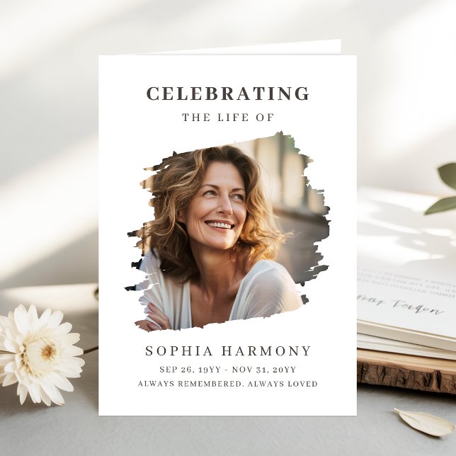 Elegant Photo Celebration of Life Funeral Program (Creator Uploaded)