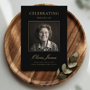 Elegant Photo Celebration of Life Memorial Invitation