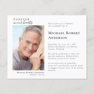 Elegant Photo Celebration of Life Memorial Invite