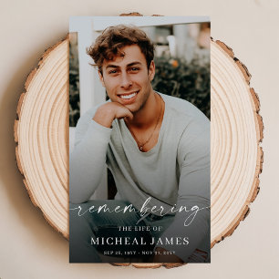 Elegant Photo Celebration of Life Prayer Card