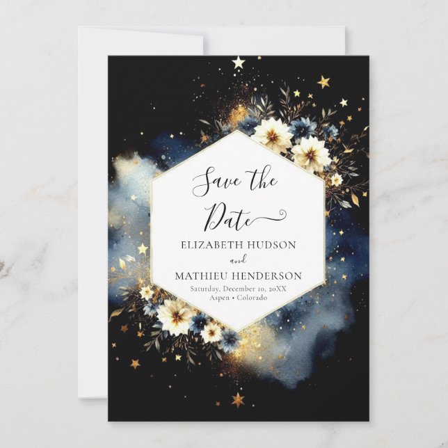 Elegant Photo Celestial Wedding Save The Date (Front)