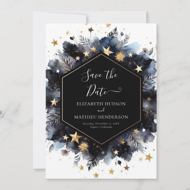 Elegant Photo Celestial Wedding Save The Date (Front)