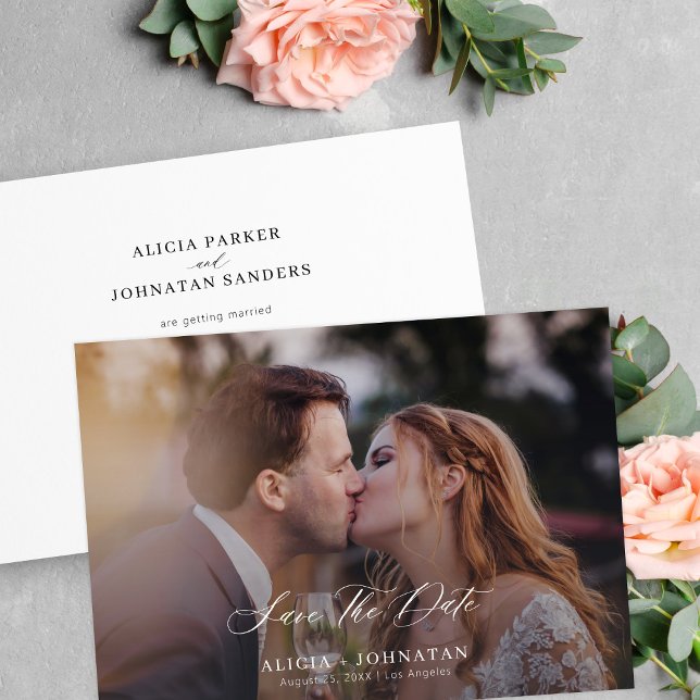 Elegant photo chic script wedding save the date (Creator Uploaded)
