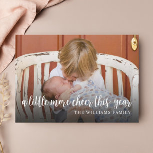 Elegant Photo Christmas Birth Announcement Card