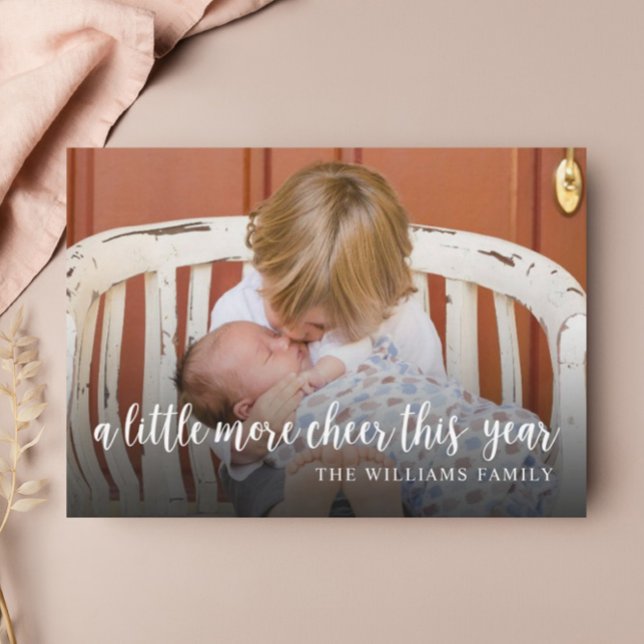 Elegant Photo Christmas Birth Announcement Card (Creator Uploaded)