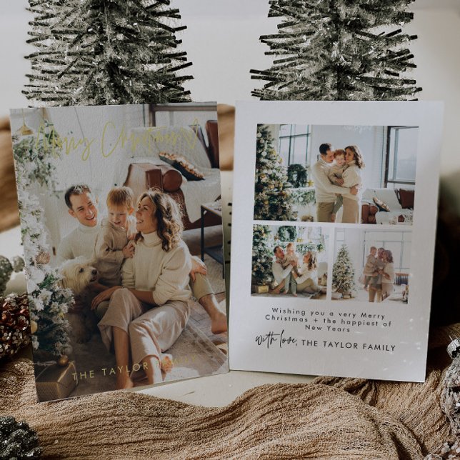 Elegant Photo Christmas Card Foil Holiday Card (Creator Uploaded)