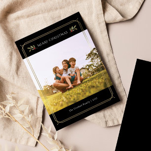 Elegant Photo Christmas Family Custom Holiday Card