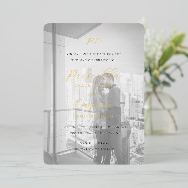 Elegant Photo Classic Wedding Save the Date (Standing Front)