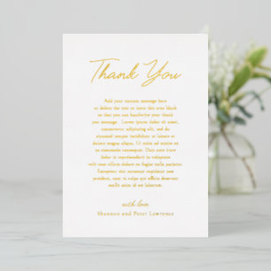 Elegant Photo Classic Wedding Thank You Card