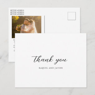Elegant Photo Classic Wedding Thank You Postcard