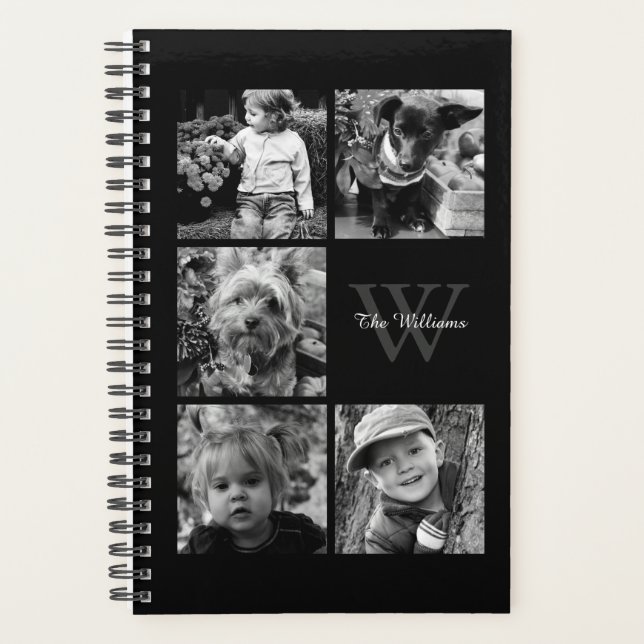 Elegant Photo Collage and Monogram Planner (Front)