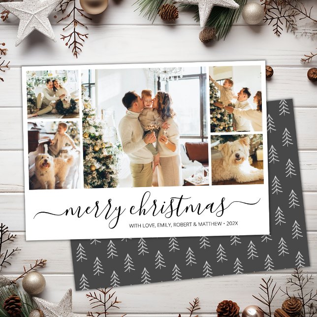 Elegant Photo Collage Christmas Holiday Card (Creator Uploaded)