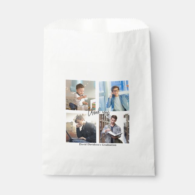 Elegant Photo Collage Graduation Party Favour Bag (Front)