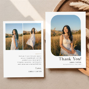 Elegant Photo Collage Graduation Party Thank You Card