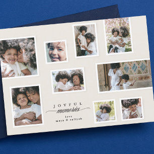 Elegant Photo Collage Modern Joyful Frames Holiday Card