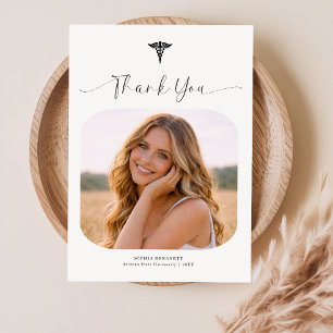 Elegant Photo Collage Nursing Graduation Thank You Postcard