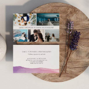 Elegant Photo Collage Professional Photographer Business Card