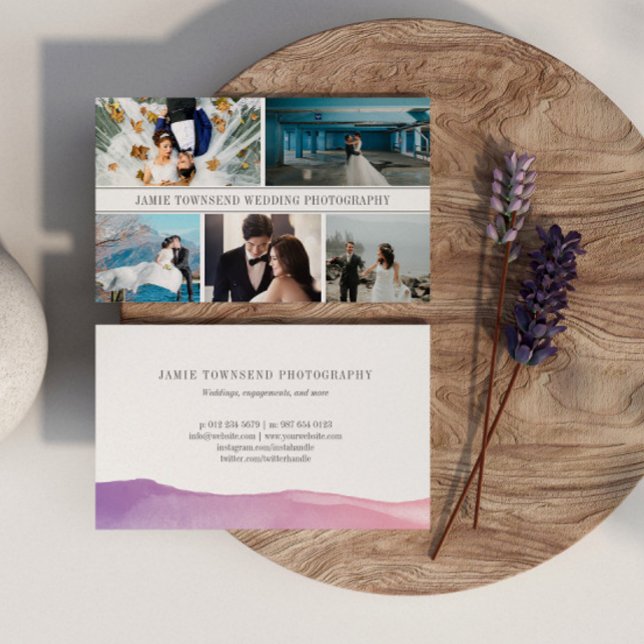Elegant Photo Collage Professional Photographer Business Card (Creator Uploaded)
