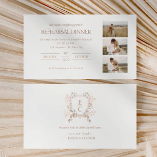 Elegant Photo collage Rehearsal Dinner  Enclosure Card
