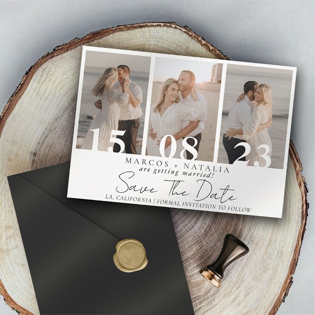  Elegant Photo Collage Save the Date Wedding Invitation (Creator Uploaded)