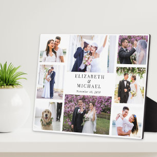 Elegant Photo Collage Wedding Plaque