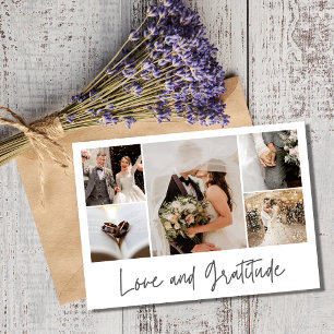 Elegant Photo Collage Wedding Thank You  Card