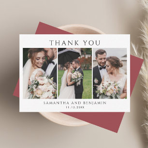 Elegant Photo Collage Wedding Thank You Card