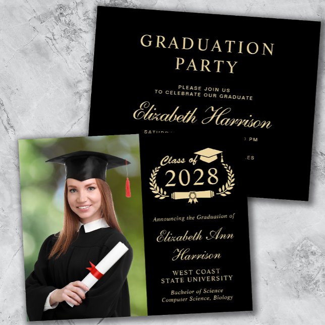 Elegant Photo College Graduation Party Invitation (Creator Uploaded)