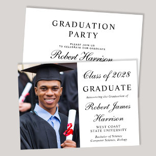 Elegant Photo College Graduation Party Invitation