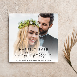 Elegant Photo Cream Wedding Reception Invitation