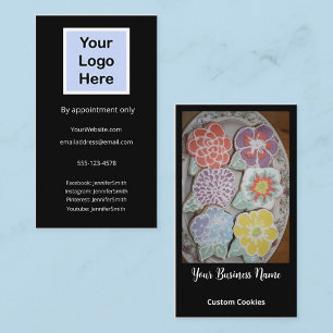 Elegant Photo Custom Cookies Bakery Custom Logo Business Card