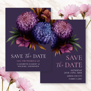 Elegant Photo Dahlia Wedding Save the Dates Invitation