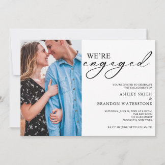 Elegant Photo Engagement Party Invitation