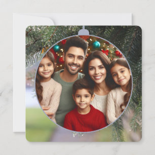 Elegant Photo Evergreen Tree Branches Dark Green Holiday Card