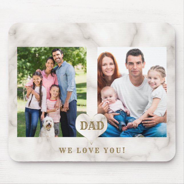 Elegant Photo Family Collage Father's Day Mouse Pad (Front)