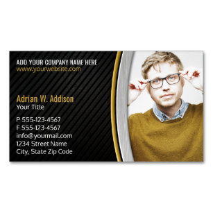 Elegant Photo Financial Tax Accountant Broker Magnetic Business Card