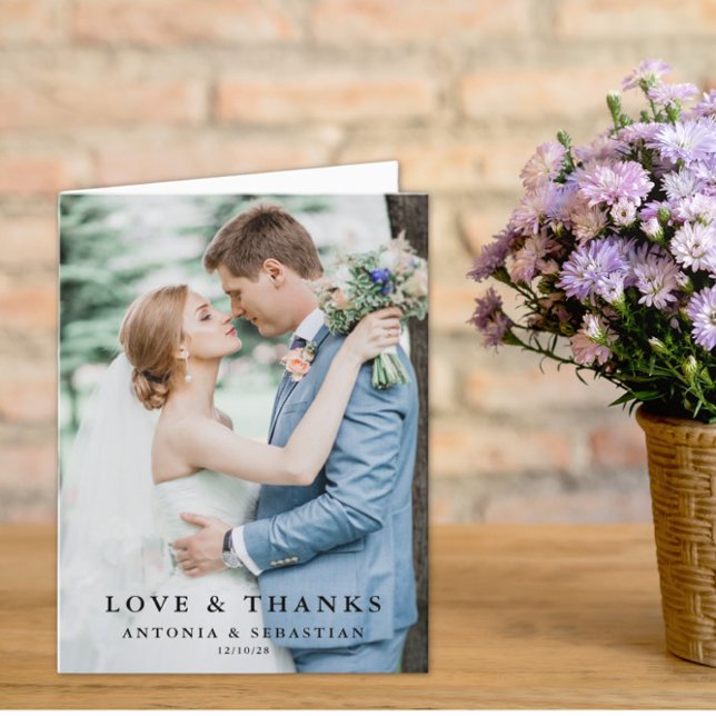 Elegant Photo Folded  Wedding Thank You Card (Creator Uploaded)