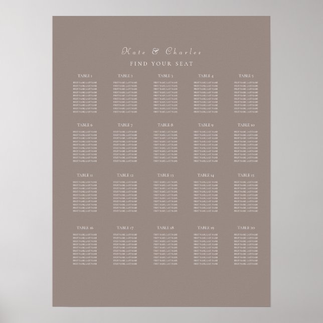 Elegant Photo frame Qr Code seating chart (Front)