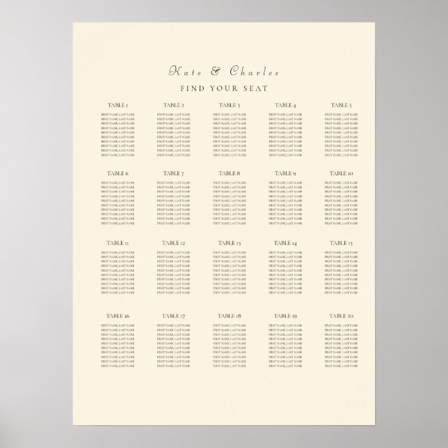 Elegant Photo frame Qr Code seating chart (Front)