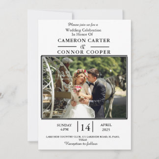 Elegant Photo Frame Wedding Invitation