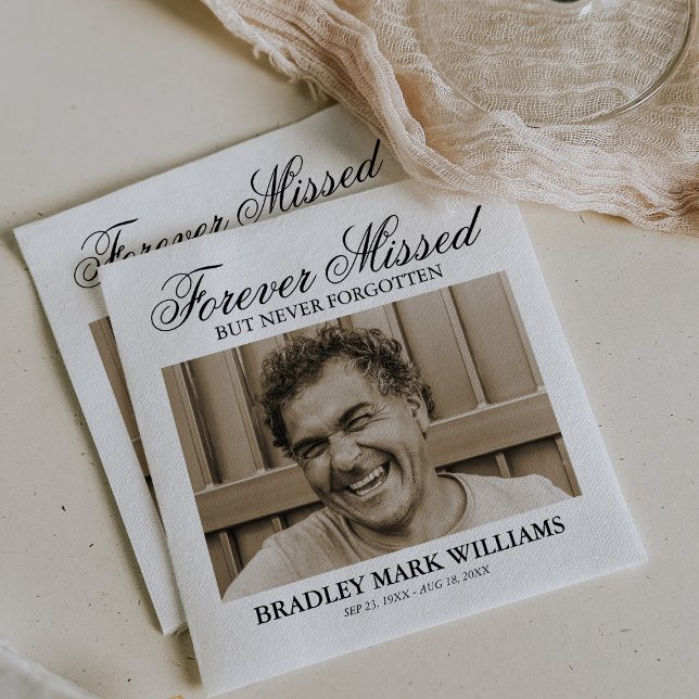 Elegant Photo Funeral Memorial Napkin (Creator Uploaded)